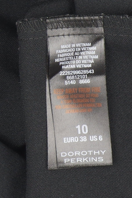 Womens UK Size 10 Dorothy Perkins Regular Fit Cropped Black Trousers