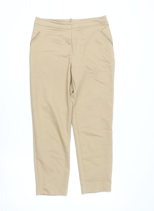 Womens UK Size 10 Topshop Slim Fit Chino Beige Trousers