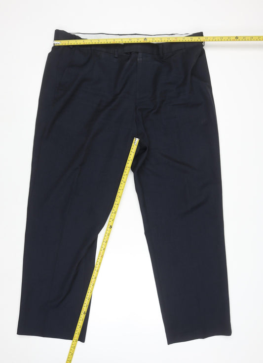 Mens UK Size 42 in Dunnes Stores Regular Fit Dress Pants Blue Trousers