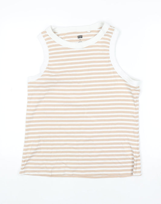 Womens UK Size XL F&F Beige Basic Tank