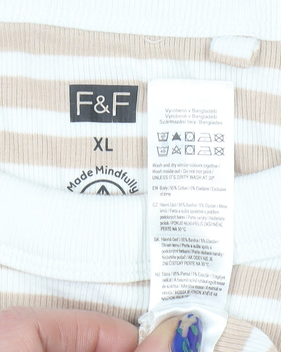 Womens UK Size XL F&F Beige Basic Tank