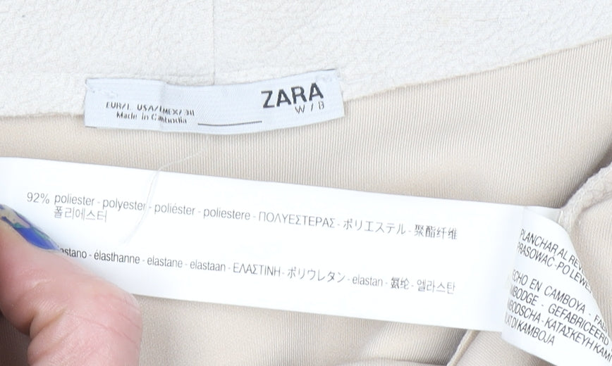 Womens UK Size 10 Zara Beige Overcoat