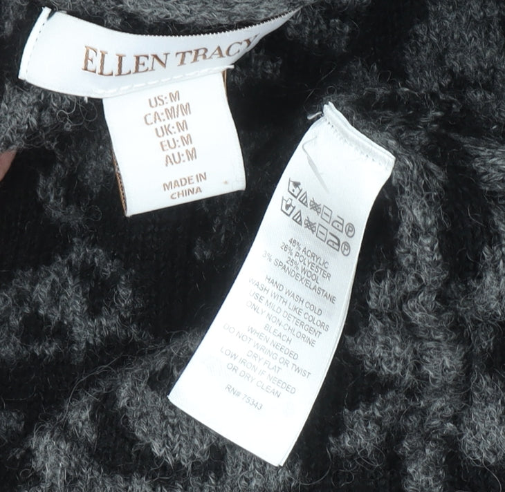 Womens UK Size M Ellen Tracy Grey Cardigan Jumper