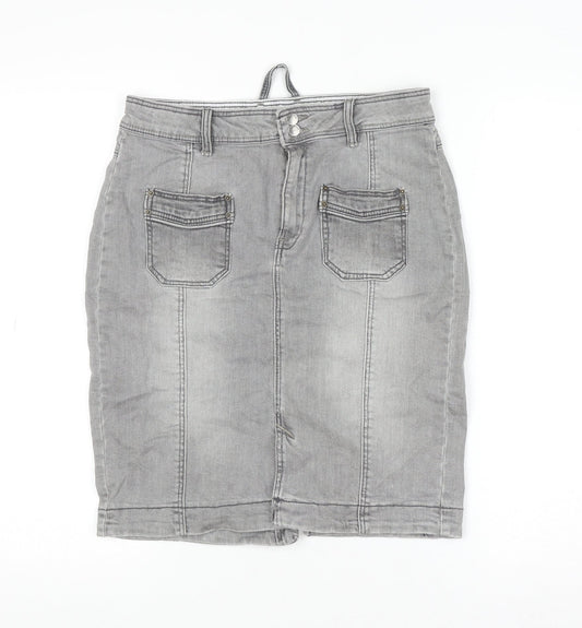 Womens UK Size 8 Mango Straight & Pencil Denim Skirt