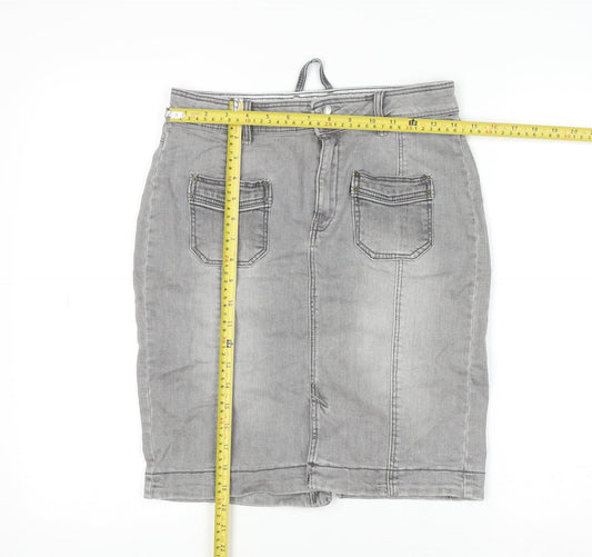 Womens UK Size 8 Mango Straight & Pencil Denim Skirt