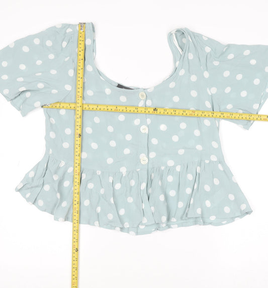 Womens UK Size 18 Primark Blue Cropped Blouse