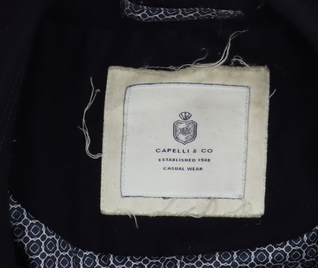 Mens UK Size 44 Capelli & Co Black Overcoat