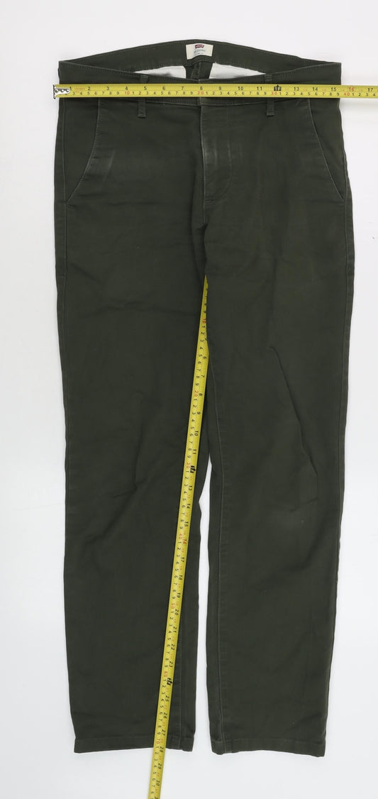 Mens UK Size M Levi's Slim Fit Chino Green Trousers