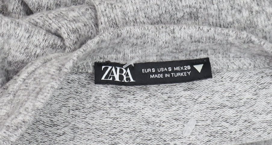 Womens UK Size S Zara Grey Basic Blouse