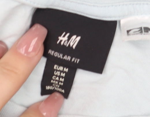 Mens UK Size M H&M Blue T-Shirt