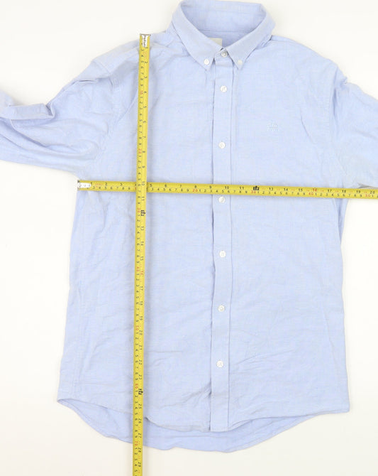 Mens UK Collar Size M River Island Smart Blue Dress Shirt