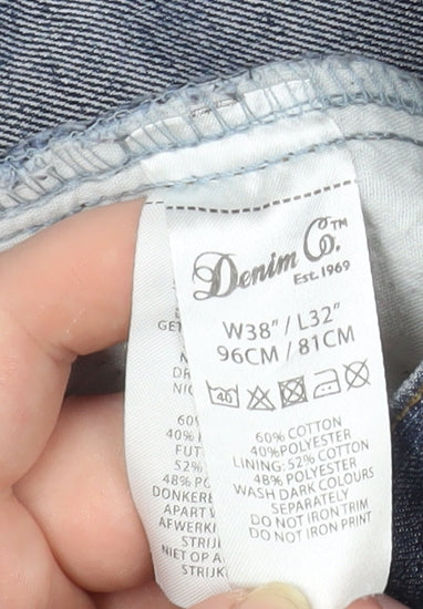 Mens UK Size L Denim Co. Classic Fit Straight Blue Jeans