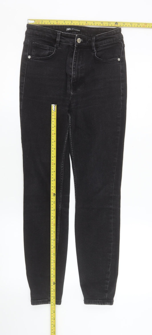 Womens UK Size 8 Zara Slim Fit Skinny Black Jeans