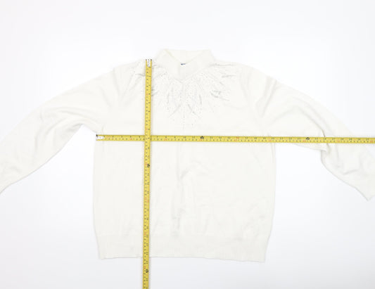 Womens UK Size 18 Castle of Ireland White Pullover Jumper