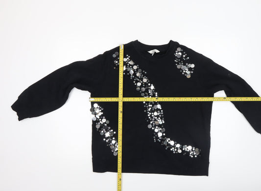 Womens UK Size M Marks and Spencer Black Pullover Sweatshirt