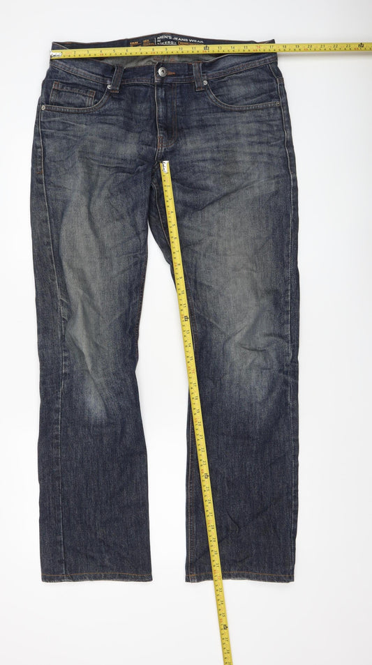Mens UK Size L Livergy Regular Fit Straight Blue Jeans