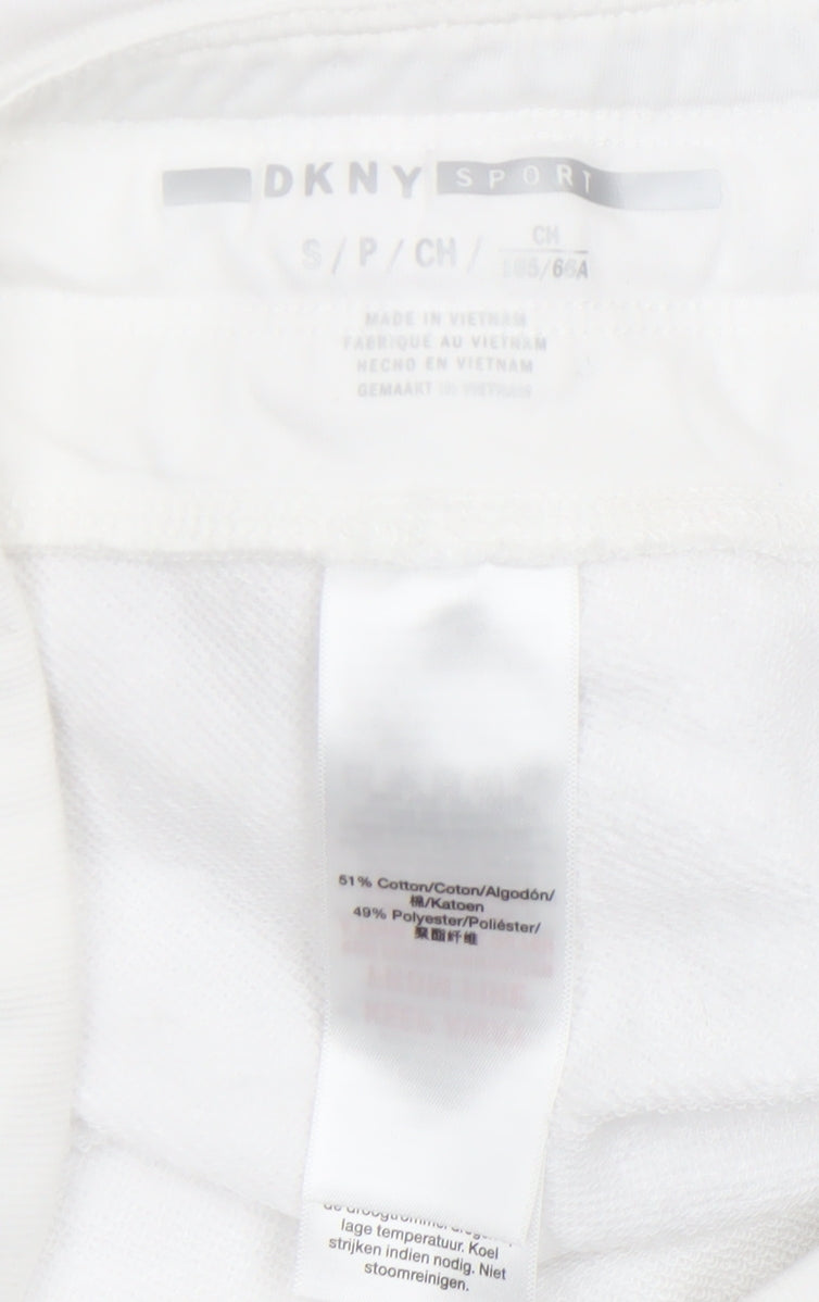 Womens UK Size S DKNY Regular Fit Jogger White Trousers