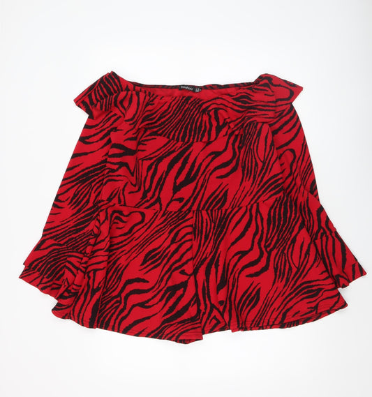 Womens UK Size 10 Boohoo One-Piece Red Playsuit