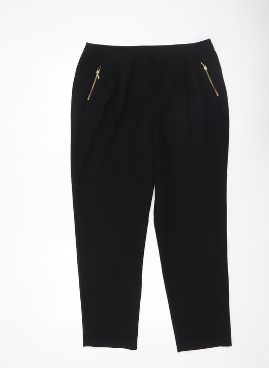 Womens UK Size 14 Anthology Regular Fit Business Casual Workwear Black Trousers