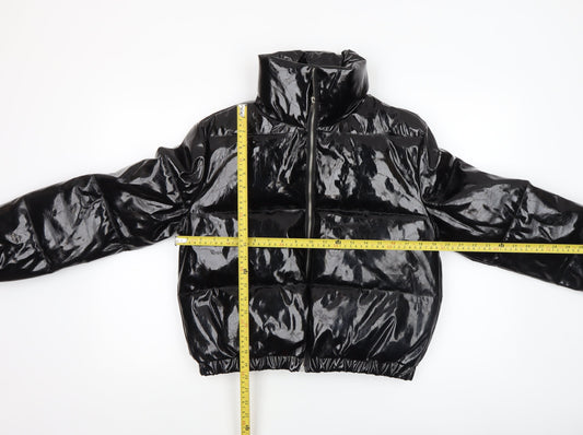 PrettyLittleThing Womens Black Cropped Puffer Jacket Size 10