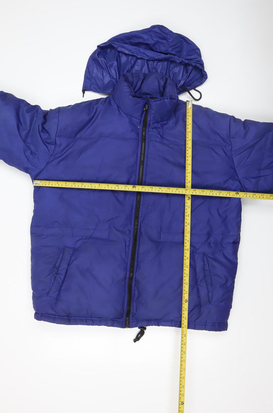 Next Men's Blue Puffer Jacket Medium Hooded Winter Coat