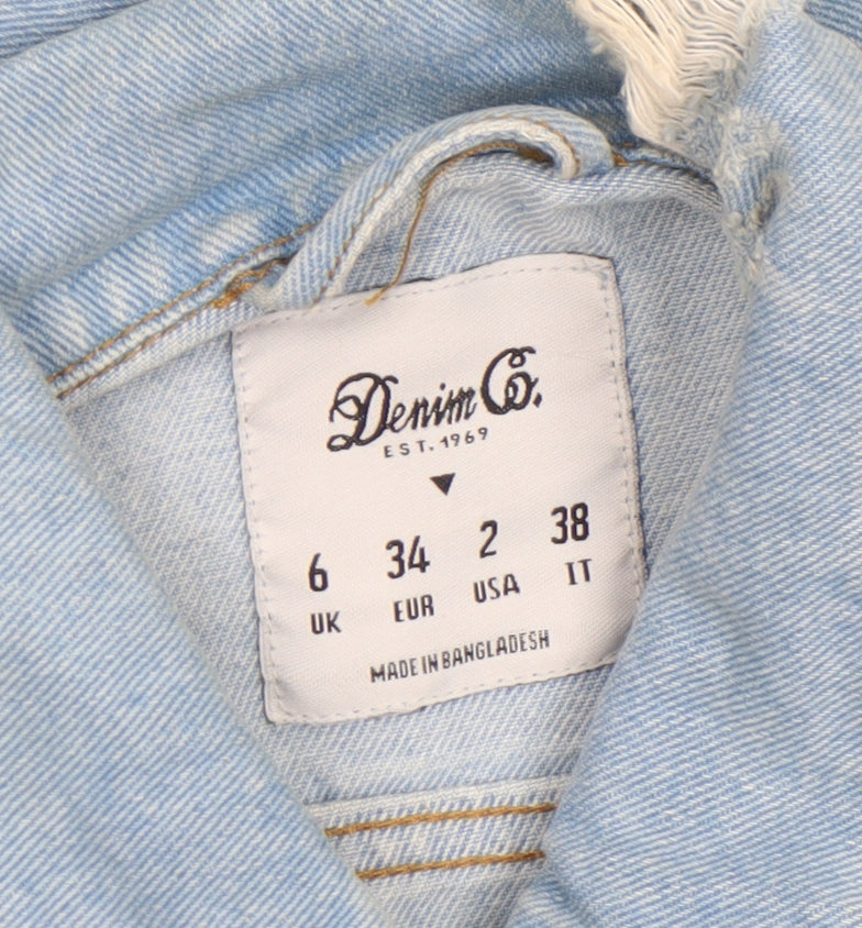 Additional view of Denim Co. Women's Blue Distressed Denim Jacket, size 6