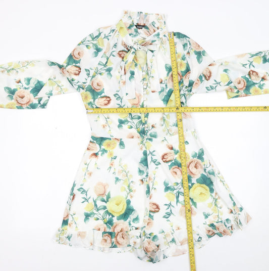 Womens UK Size 10 Boohoo One-Piece Multicoloured Playsuit