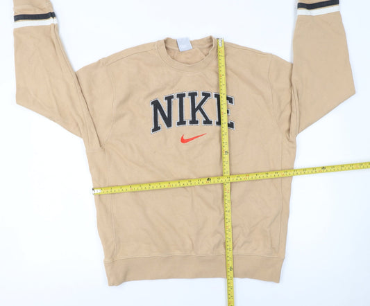 Womens UK Size M Nike Beige Pullover Sweatshirt