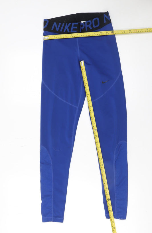 Womens UK Size M Nike Slim Fit Leggings Blue Leggings