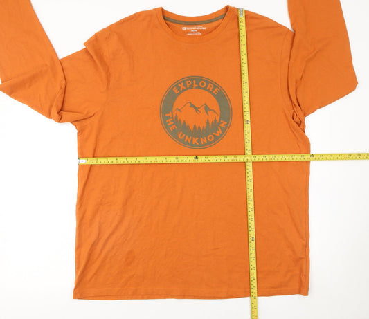 Mountain Warehouse Men’s Orange 2XL Explore Graphic Long Sleeve T-Shirt
