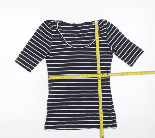 Womens UK Size S French Connection Blue Basic T-Shirt