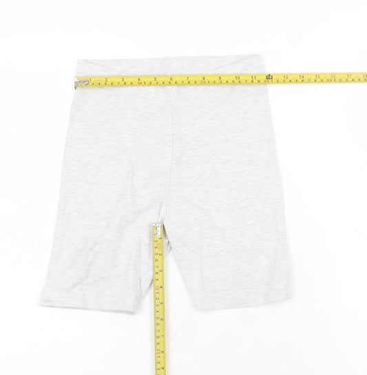 Primark Girls Grey Capri Leggings 11-12 Years Stretch Jersey Cotton Blend