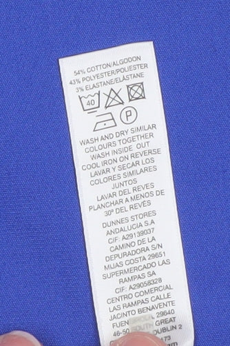 Gallery Women Blue Cropped Trousers Size 16 Cotton Blend Stretch