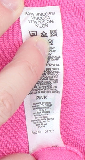 Dunnes Women’s Pink Short Sleeve Crew Neck Pullover Jumper M