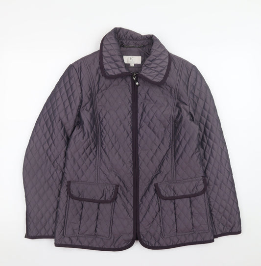 Womens UK Size 8 CC Purple Quilted Coat