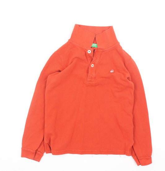 Boys UK Size 4-5 Years United Colors of Benetton Orange Basic Polo