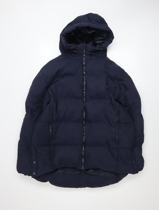 Womens UK Size 10 Missguided Blue Puffer Jacket
