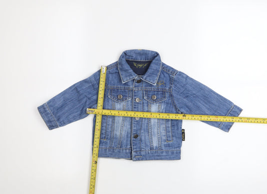 Baby K by Myleene Klass Unisex Blue Denim Jacket 6-9 Months Casual Button Up