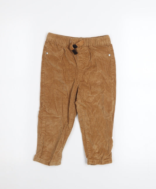 Boys UK Size 2-3 Years Fox & Bunny by Sinsay Regular Fit Chino Brown Trousers