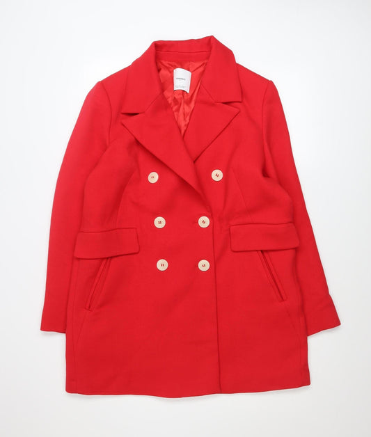 Womens UK Size 16 Mango Red Pea Coat