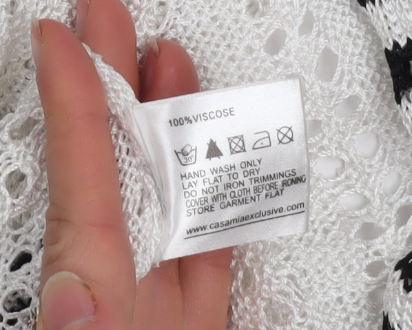 Womens UK Size S Casamia White Cardigan Jumper