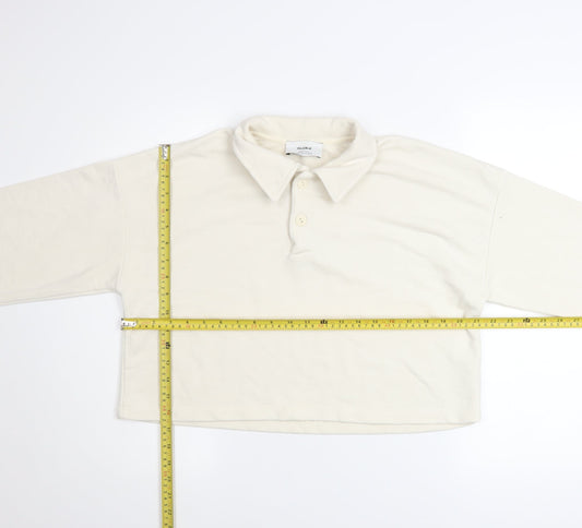 Womens UK Size M Pull & Bear Ivory Henley Sweatshirt