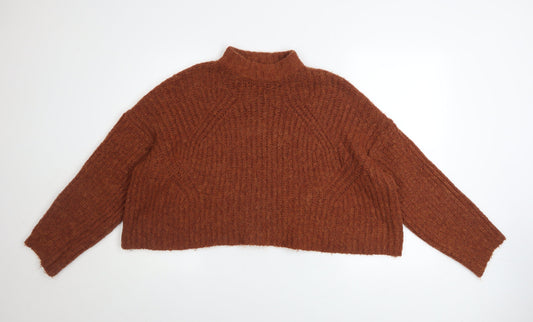 Womens UK Size S Bershka Brown Pullover Jumper