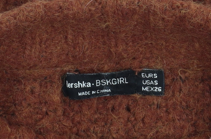 Womens UK Size S Bershka Brown Pullover Jumper