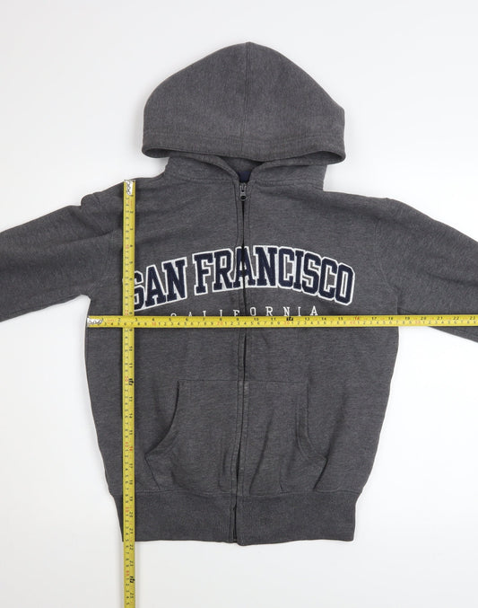Mens UK Size S Ocean Beach Grey Full Zip Hoodie