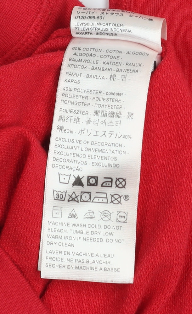 Womens UK Size XS Levi's Red Pullover Sweatshirt