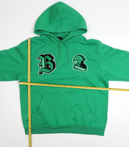 Mens UK Size L H&M Green Pullover Hoodie