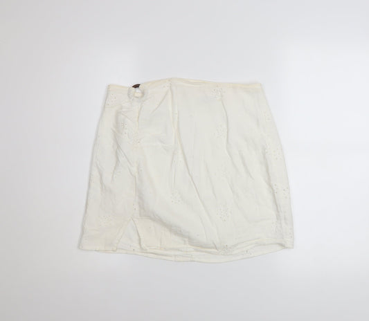 Womens UK Size M Bershka A-Line Cotton Skirt