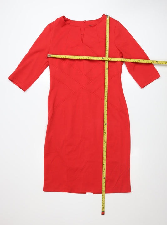 St. Bernard for Dunnes Women Red Sheath Knee Length Dress Size 16
