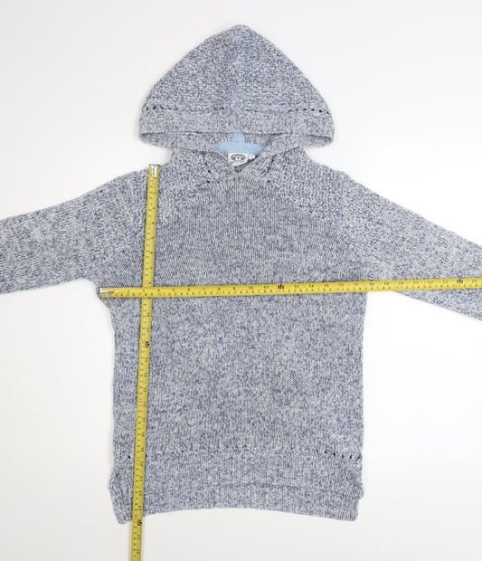 Womens UK Size 8 Animal Blue Pullover Hoodie